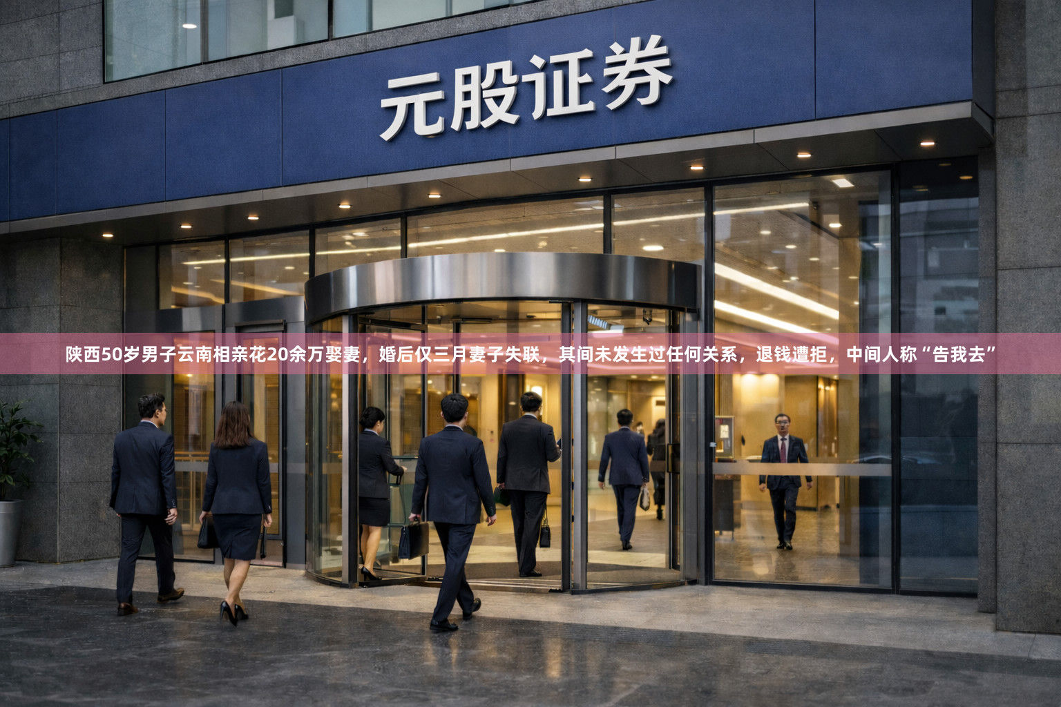陕西50岁男子云南相亲花20余万娶妻，婚后仅三月妻子失联，其间未发生过任何关系，退钱遭拒，中间人称“告我去”