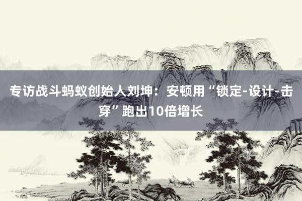 专访战斗蚂蚁创始人刘坤：安顿用“锁定-设计-击穿”跑出10倍增长