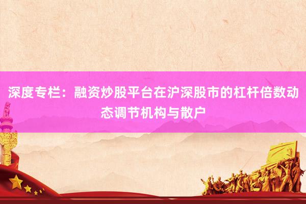 深度专栏：融资炒股平台在沪深股市的杠杆倍数动态调节机构与散户