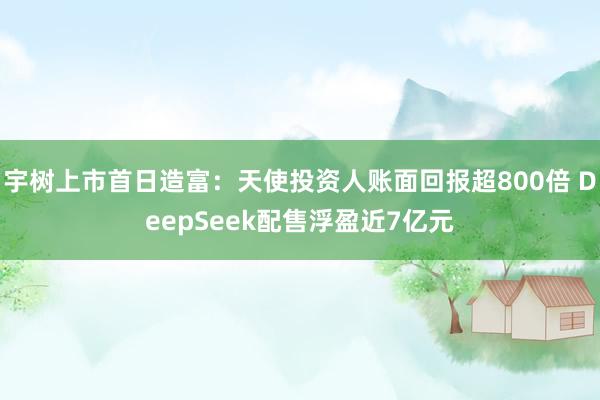 宇树上市首日造富：天使投资人账面回报超800倍 DeepSeek配售浮盈近7亿元