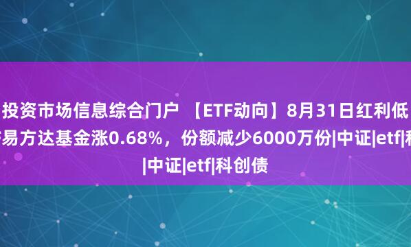 投资市场信息综合门户 【ETF动向】8月31日红利低波ETF易方达基金涨0.68%，份额减少6000万份|中证|etf|科创债