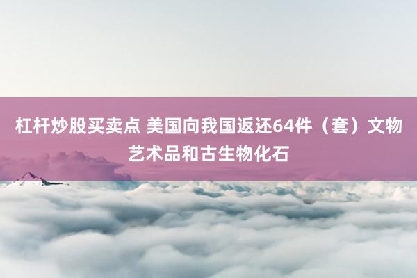 杠杆炒股买卖点 美国向我国返还64件（套）文物艺术品和古生物化石