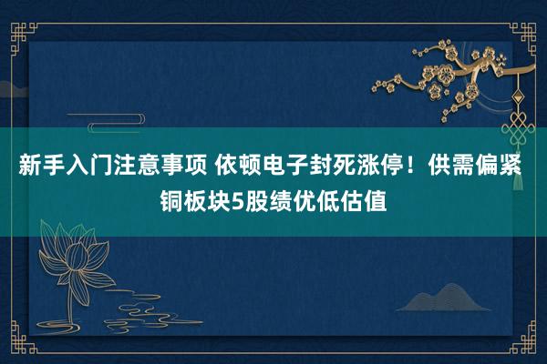 新手入门注意事项 依顿电子封死涨停！供需偏紧 铜板块5股绩优低估值