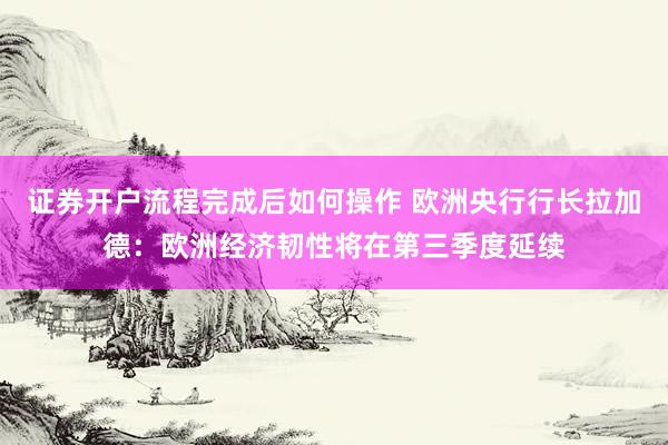 证券开户流程完成后如何操作 欧洲央行行长拉加德：欧洲经济韧性将在第三季度延续