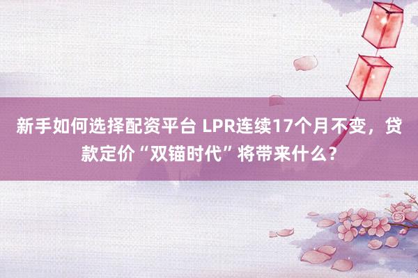 新手如何选择配资平台 LPR连续17个月不变，贷款定价“双锚时代”将带来什么？