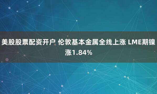 美股股票配资开户 伦敦基本金属全线上涨 LME期镍涨1.84%